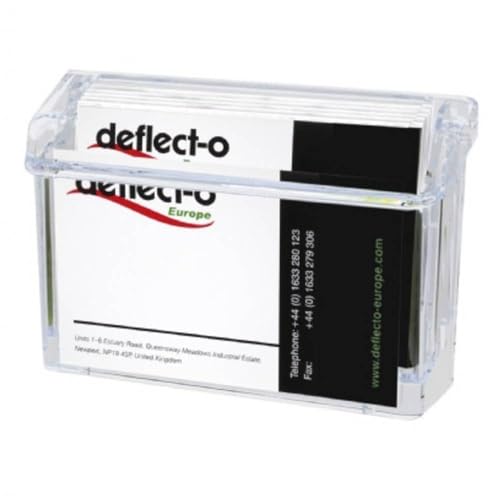 Deflecto Visitenkartenhalter, Grab-a-Card, für ca. 50 Karten, 110 x 75 x 37 mm, jederzeit griffbereit & repräsentativ, Karten-Halter, Büro-Zubehör von Deflecto