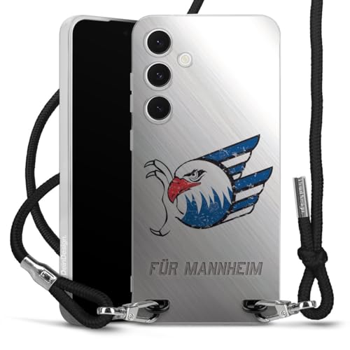 DeinDesign Carry Case kompatibel mit Samsung Galaxy S24 FE 5G Hülle mit Band Handykette zum Umhängen schwarz Adler Mannheim Logo Eishockey von DeinDesign