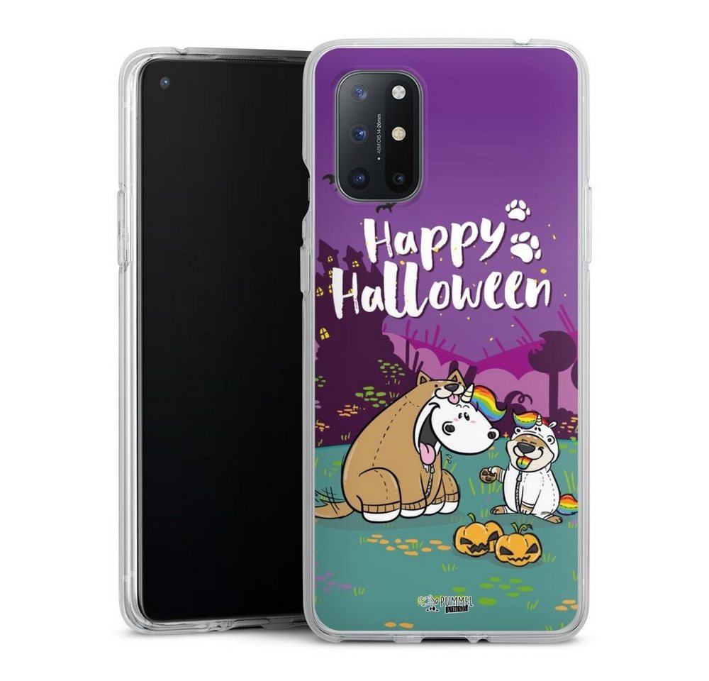 DeinDesign Handyhülle Pummeleinhorn Bisu Happy Halloween, OnePlus 8T Silikon Hülle Bumper Case Handy Schutzhülle von DeinDesign