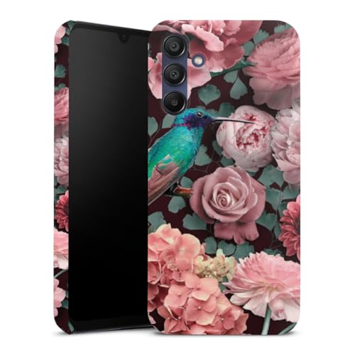 DeinDesign Premium Case kompatibel mit Samsung Galaxy A15 5G Smartphone Handyhülle Schutzhülle glänzend Kolibri Vogel Blume von DeinDesign