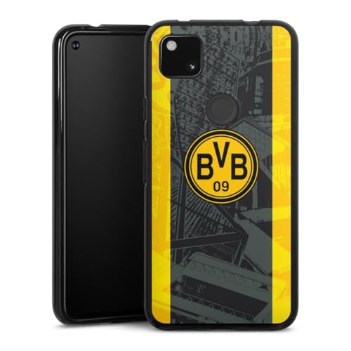 DeinDesign Silikon Hülle kompatibel mit Google Pixel 4a Case schwarz Handyhülle Borussia Dortmund BVB Stadion von DeinDesign