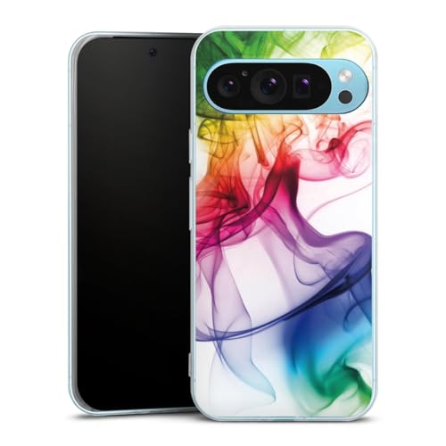 DeinDesign Silikon Hülle kompatibel mit Google Pixel 9 Pro XL Case transparent Handyhülle Farbe Wasser Regenbogen von DeinDesign