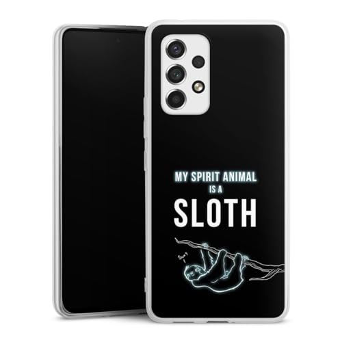 DeinDesign Silikon Hülle kompatibel mit Samsung Galaxy A53 5G Case transparent Handyhülle Faultier Sprüche Statement von DeinDesign