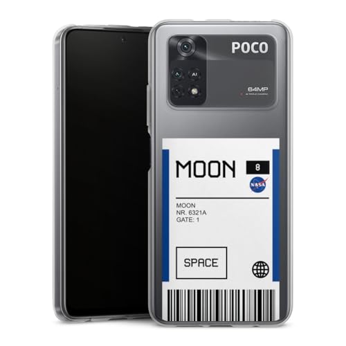 DeinDesign Silikon Hülle kompatibel mit Xiaomi Poco M4 Pro 4G Case transparent Handyhülle NASA Flugticket Weltall von DeinDesign