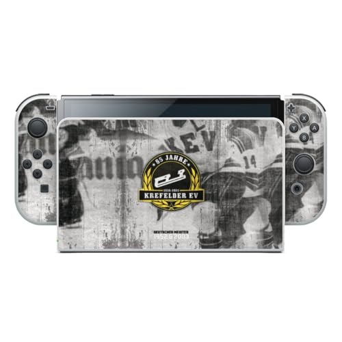 DeinDesign Skin kompatibel mit Nintendo Switch OLED Folie Sticker Offizielles Lizenzprodukt Krefeld Pinguine Fanartikel von DeinDesign