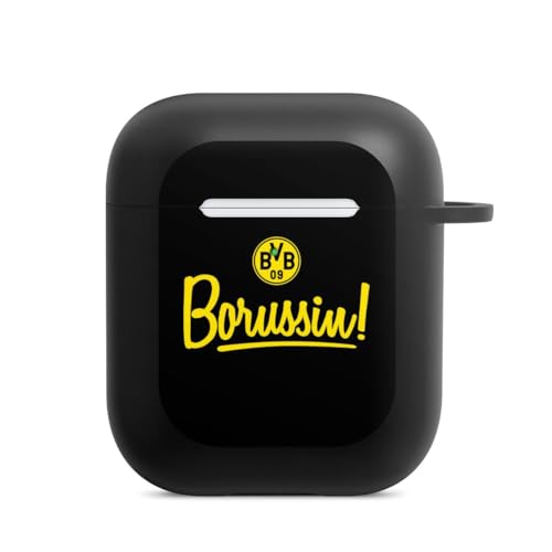 Hülle mit Karabiner kompatibel mit Apple AirPods (1. Generation) Case schwarz Schutzhülle mit Schlüsselanhänger BVB Fußball Borussia Dortmund von DeinDesign