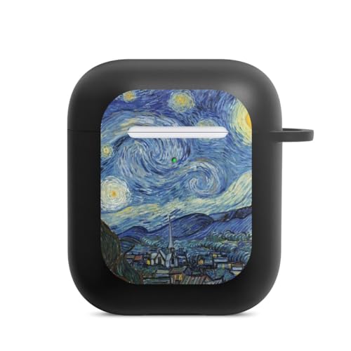 Hülle mit Karabiner kompatibel mit Apple AirPods (2. Generation) Case schwarz Schutzhülle mit Schlüsselanhänger Kunst Vincent Van Gogh The Starry Night von DeinDesign