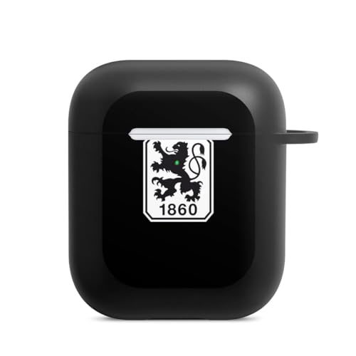 Hülle mit Karabiner kompatibel mit Apple AirPods (2. Generation) Case schwarz Schutzhülle mit Schlüsselanhänger Offizielles Lizenzprodukt Sechzger Fußball von DeinDesign