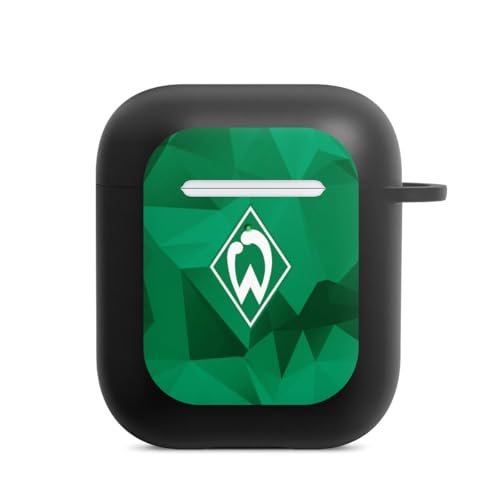 Hülle mit Karabiner kompatibel mit Apple AirPods (2. Generation) Case schwarz Schutzhülle mit Schlüsselanhänger SV Werder Bremen Camouflage Offizielles Lizenzprodukt von DeinDesign