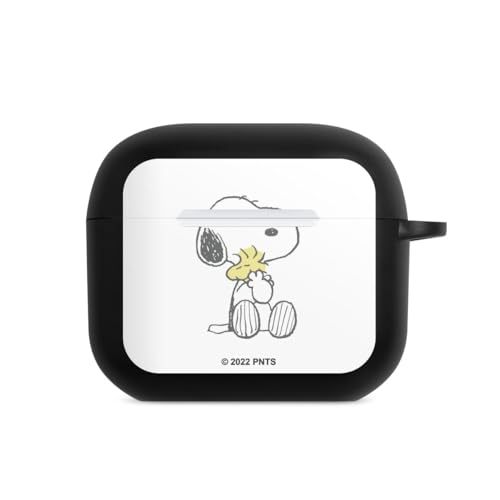 Hülle mit Karabiner kompatibel mit Apple AirPods (3. Generation) Case schwarz Schutzhülle mit Schlüsselanhänger Peanuts Snoopy Liebe von DeinDesign