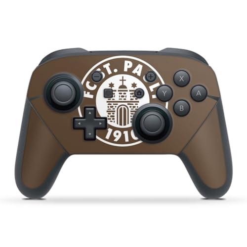 DeinDesign Skin kompatibel mit Nintendo Switch Pro Controller Folie Sticker Offizielles Lizenzprodukt Wappen FC St. Pauli von DeinDesign