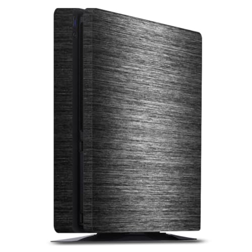 DeinDesign Skin kompatibel mit Sony Playstation 4 Slim Folie Sticker Metallic Look Metal Anthrazit von DeinDesign