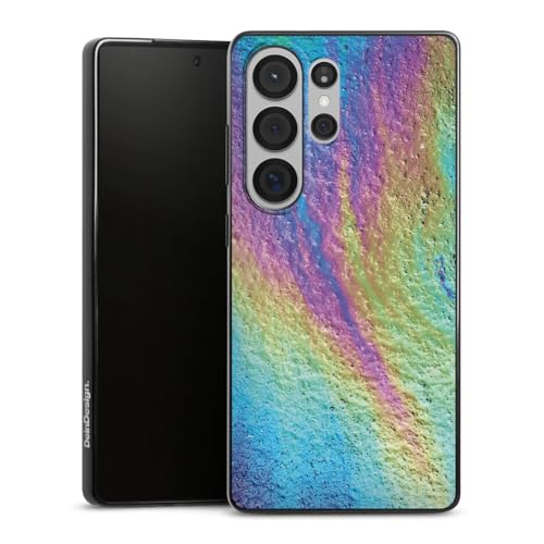 Slim Case extra dünn kompatibel mit Samsung Galaxy S25 Ultra Silikon Handyhülle schwarz Hülle Regenbogen Asphalt bunt von DeinDesign