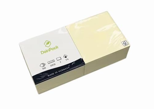 Deinpack 1500 Servietten 2 lagig 1/4 Falz creme | Tissueservietten creme | geeignet für Gastronomie, Grillen, Haushalt, Hochzeiten, Catering oder Feste | umweltfreundlich von DeinPack