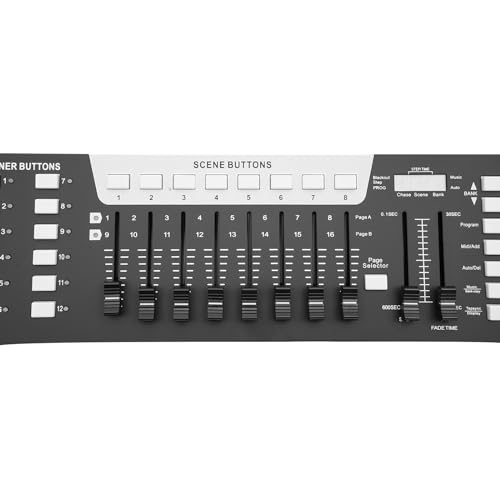 192 DMX Controller, DJ Light Controller, 16 Kanäle DMX Steuerung für DJs, Bühnen, Diskotheken, Nachtclubs, KTVs, Partys, Bars von Dekltus