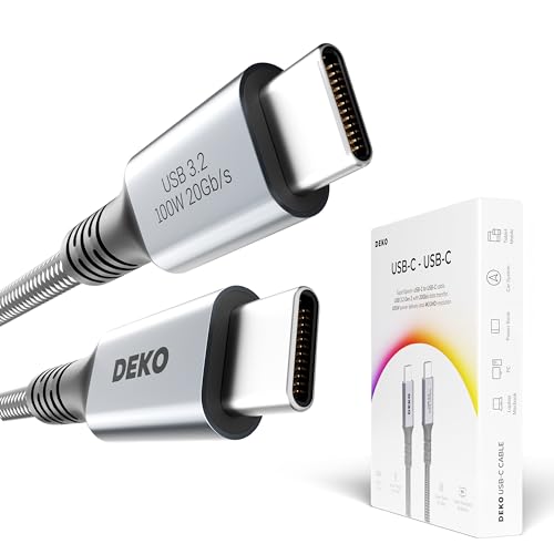 DEKO USB C Kabel 1m - USB C Kabel 100W Schnellladekabel - USB C auf USB C Kabel, 20 Gbps USB C PD Kabel 3.2, Thunderbolt 3 Kompatibel, für MacBook, Surface, iPhone und mehr von Deko