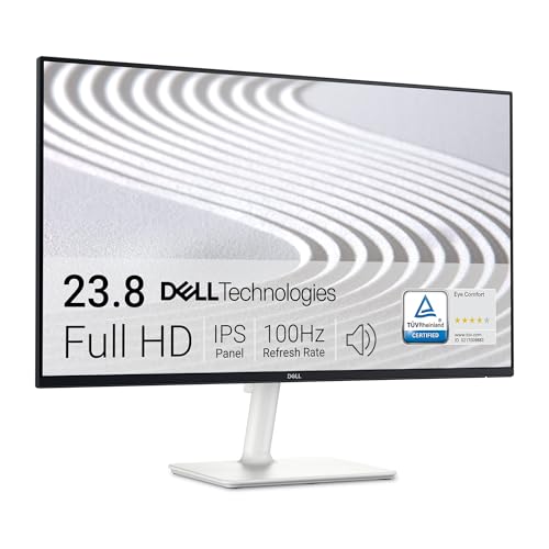 Dell S2425H 24 Zoll Full HD (1920x1080) Monitor, 100Hz, IPS, 4ms, 99% sRGB, Eingebaute Lautsprecher, Ultradünner Rahmen, 2X HDMI, 3 Jahre Garantie, Weiß von Dell