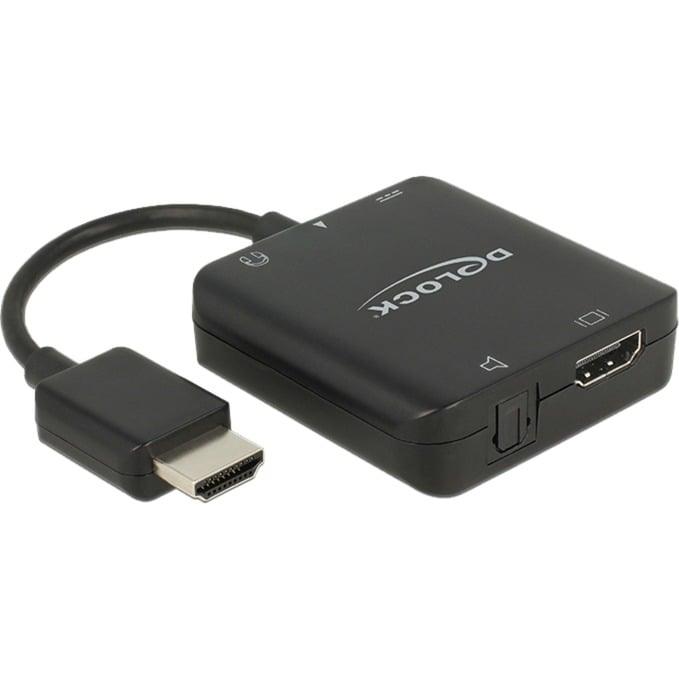 Adapter HDMI Stecker > HDMI + TOSLINK S/PDIF + 3,5mm Klinkenbuchse von Delock