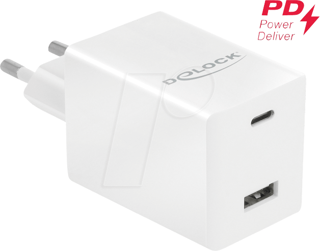 DELOCK 41448 - USB-Ladegerät 5-20 V, 3 A, 45 W, USB-C/ A von Delock