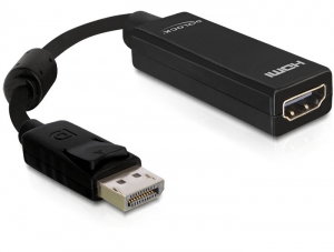 DELOCK Displayport Adapter DP -> HDMI St/Bu 0.22m Kabel schw von Delock