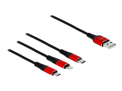 DELOCK USB 3in1 Ladekabel für Lightning/Micro-USB/USB C 1m von Delock