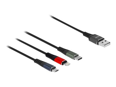 DELOCK USB Ladekabel 3in1 Lightning/Micro USB/USB Type-C 1m von Delock