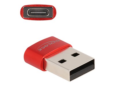 DELOCK USB2.0 Adapter USB Typ-A Stecker zu USB Type-C Bu rot DELOCK USB2.0 Adapter USB Typ-A Stecker zu USB Type-C Bu rot von Delock