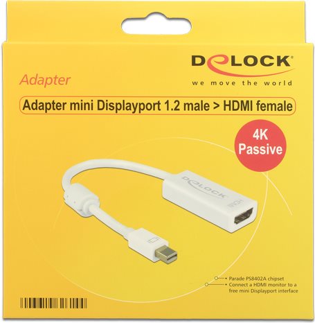 DeLOCK - DisplayPort-Adapter - DisplayPort (M) - DVI-I (W) - 20cm (DisplayPort 1,2) - wei� (62602) von Delock