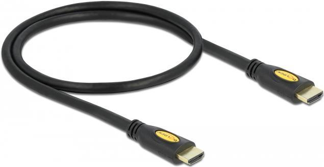 DeLOCK High Speed - HDMI mit Ethernetkabel - HDMI (M) bis HDMI (M) - 50cm - Schwarz (83737) von Delock