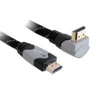 DeLOCK High Speed HDMI with Ethernet - Video-/Audio-/Netzwerkkabel - HDMI - 28 AWG - HDMI, 19-polig (M) - HDMI, 19-polig (M) - 3,0m - Verbindungsstück im 90°-Winkel (83045) von Delock