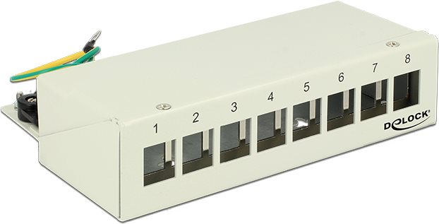 DeLOCK Keystone Desktop Patch Panel - Patch Panel - Hellgrau, RAL 7035 - 8 Ports (43336) von Delock