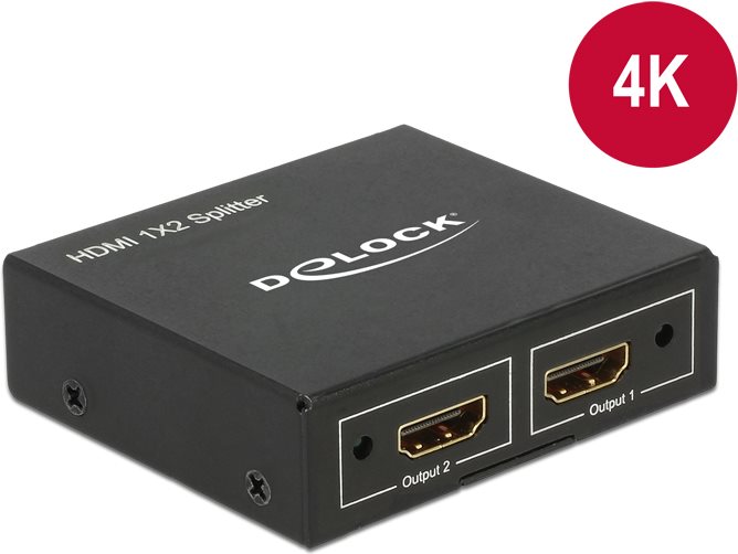 DeLock HDMI Splitter 1 x HDMI in > 2 x HDMI out 4K - Video-/Audio-Splitter - 2 x HDMI - Desktop von Delock