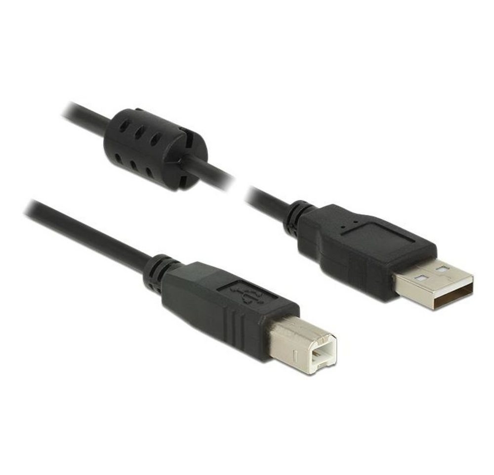 Delock 84895 USB-Kabel, (100 cm), USB 2.0, USB Typ A Stecker, USB Typ B Stecker, USB Kabel, mit Ferritkern von Delock