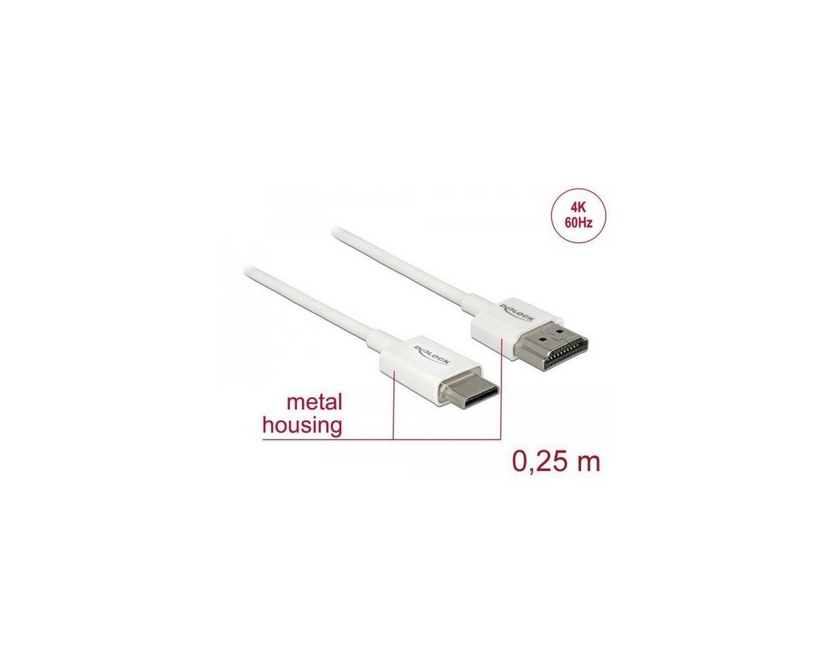 Delock 85140 - Kabel HDMI mit Ethernet - HDMI-A Stecker>HDMI... Computer-Kabel, HDMI-A, HDMI (25,00 cm) von Delock