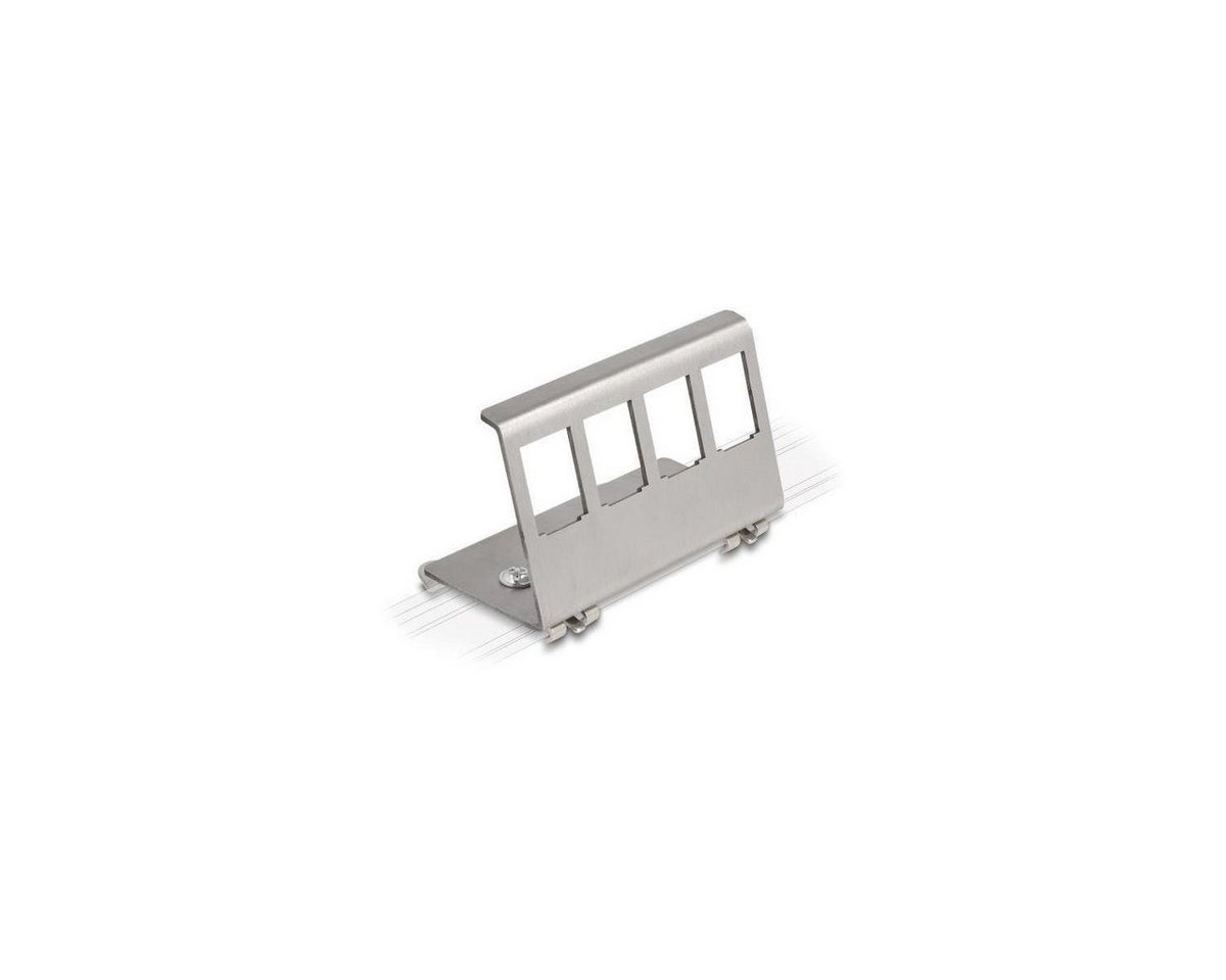 Delock 88140 - Keystone Metall Halterung 4 Port für Hutschiene Monitor-Halterung von Delock