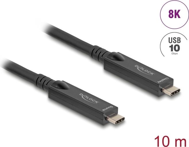 Delock Aktives Optisches USB-C 8K Video+ Daten+ PD Kabel 10 m (84257) von Delock