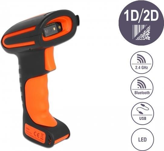 Delock - Barcode-Scanner - tragbar - 120 Scans/Sek. - decodiert - USB, RF(2,4 GHz), Bluetooth 4,1 (90507) von Delock