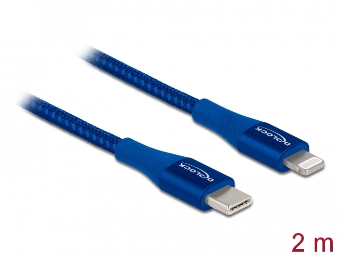 Delock Daten- und Ladekabel USB Type-C™ zu Lightning™ für iPhone™, iPad™ und iPod™ blau 2,0 m MFi von Delock