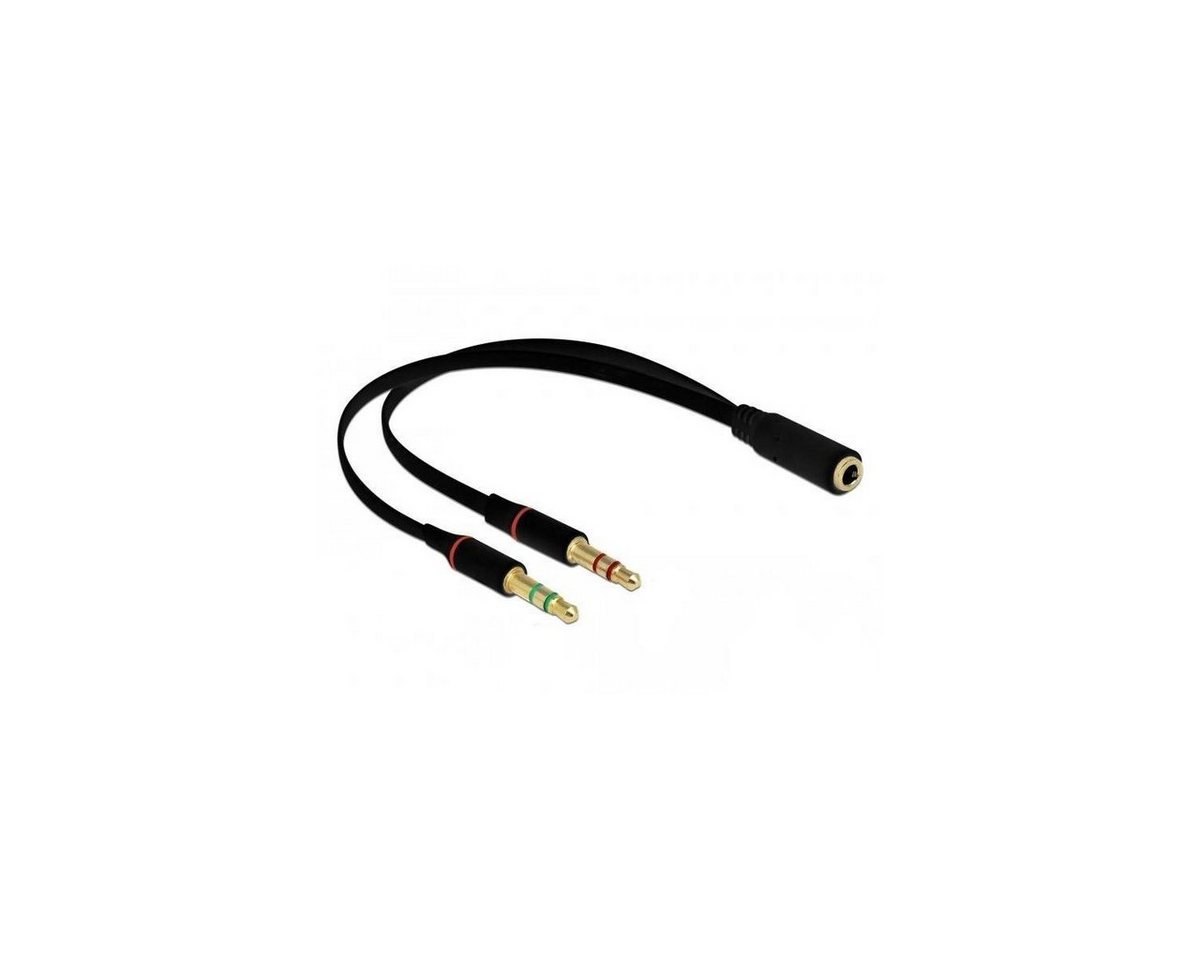 Delock Headset Adapter 1 x 3,5 mm 4 Pin Klinkenbuchse zu 2 x... Audio-Kabel, Klinkenstecker/-buchse 3.5mm, Klinke (20,00 cm) von Delock