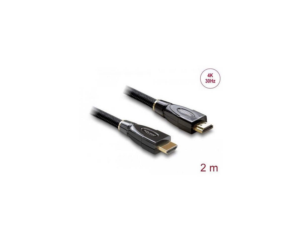 Delock High Speed HDMI mit Ethernet Kabel 4K 30 Hz, 2 m HDMI-Kabel, HDMI-A, HDMI (200,00 cm) von Delock