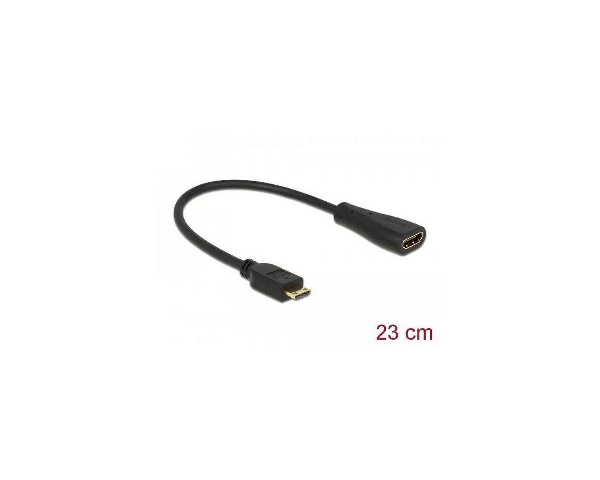 Delock Kabel High Speed HDMI mit Ethernet - mini C Stecker > A Buchse HDMI-Kabel, HDMI Mini-C, HDMI (23,00 cm) von Delock