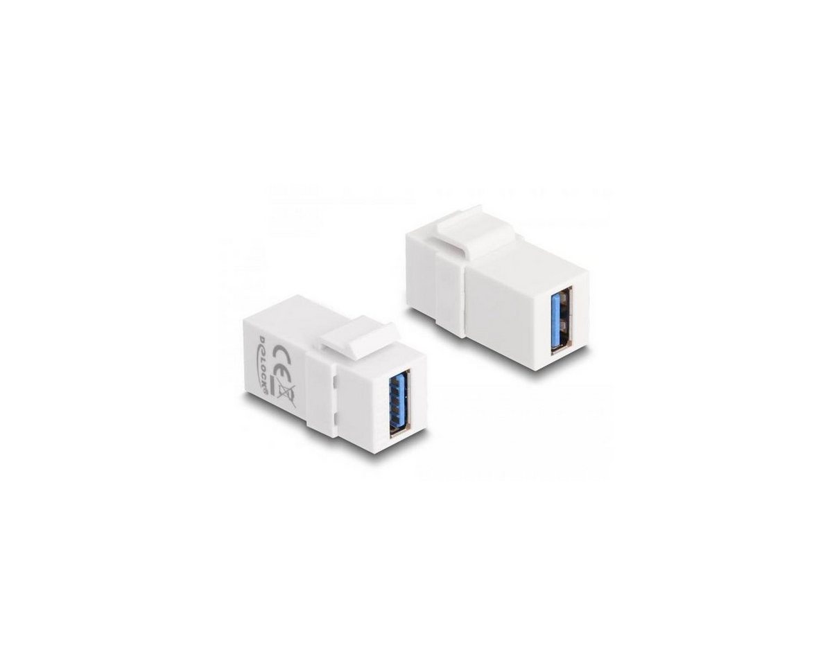 Delock Keystone Modul USB 3.0 A Buchse zu USB 3.0 A Buchse weiß (1:1) Computer-Kabel von Delock