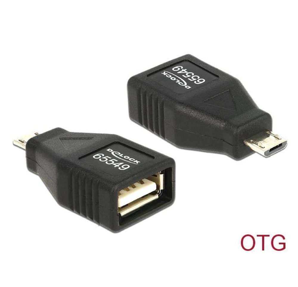 Delock OTG Adapter USB Micro B Stecker - USB 2.0 Buchse, voll geschirmt USB-Kabel von Delock