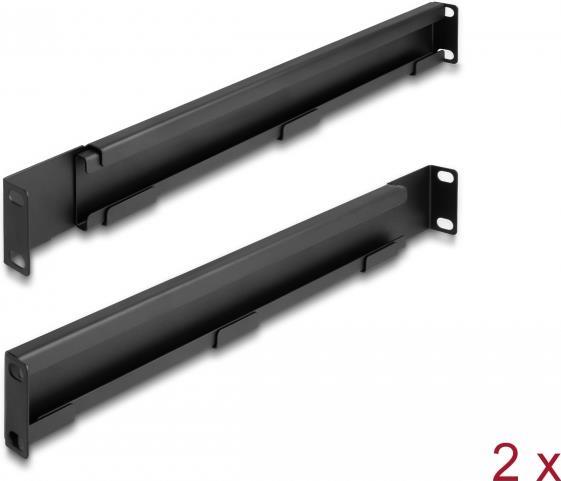 Delock - Rack Bracket - einstellbare Länge 368 - 600 mm - Seite - Schwarz - 1U - 48.3 cm (19) (Packung mit 2) von Delock