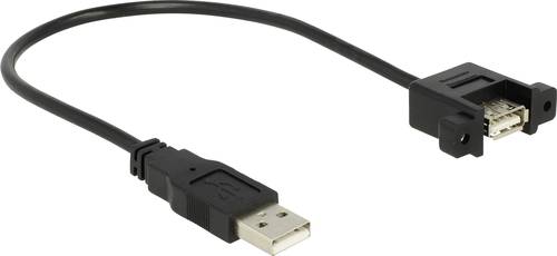 Delock USB-Kabel USB 2.0 USB-A Stecker, USB-A Buchse 0.25m Schwarz vergoldete Steckkontakte 85462 von Delock