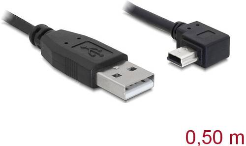 Delock USB-Kabel USB 2.0 USB-A Stecker, USB-Mini-B Stecker 0.50m Schwarz 82680 von Delock