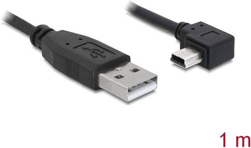 Delock USB-Kabel USB 2.0 USB-A Stecker, USB-Mini-B Stecker 1.00m Schwarz 82681 von Delock