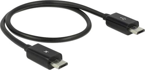 Delock USB-Kabel USB 2.0 USB-Micro-B Stecker, USB-Micro-B Stecker 0.30m Schwarz mit OTG-Funktion 835 von Delock