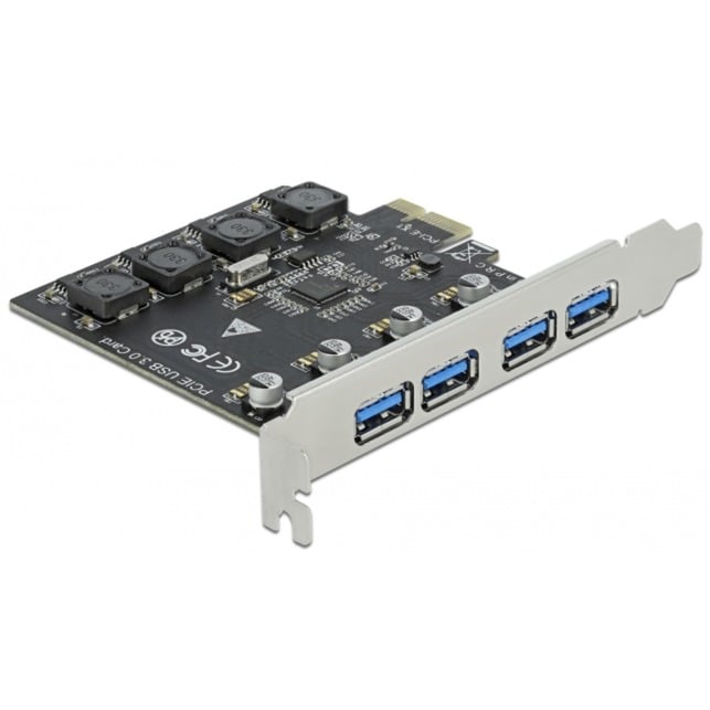 PCIe x1 zu 4x ext. USB Typ-A USB 3.2 Gen 1, USB-Controller von Delock