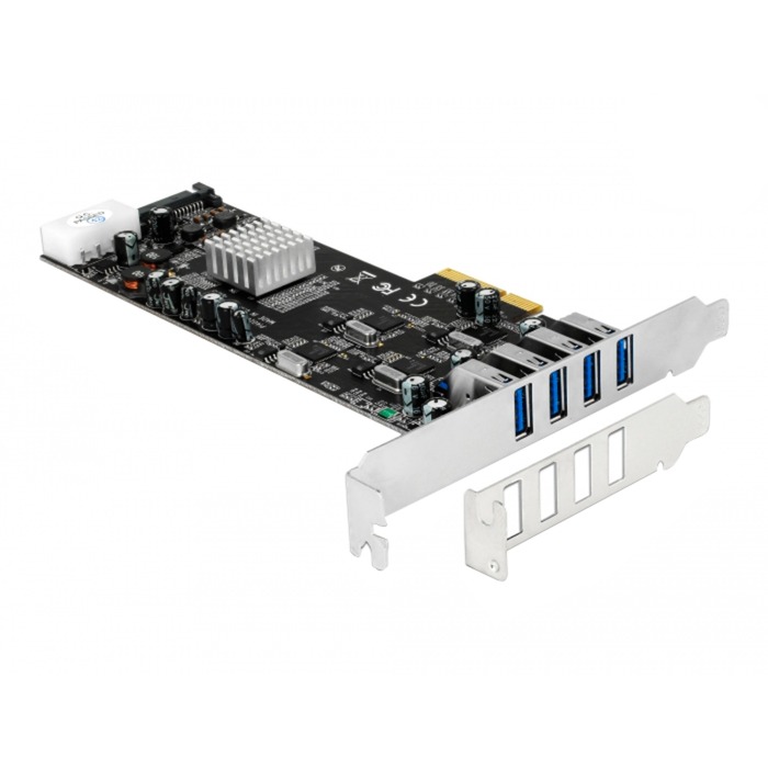 PCIe x4 auf 4x ext. USB 3.2 Gen 1 Quad Channel, USB-Controller von Delock